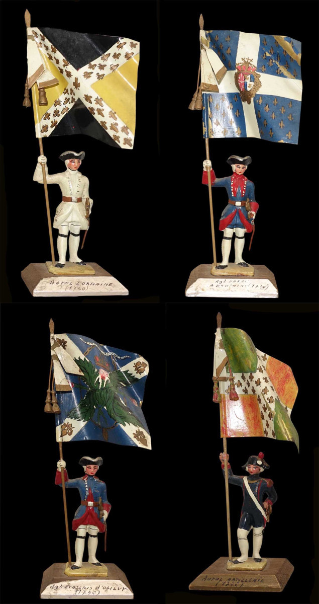 Porte-drapeau Figurines par Gaston AUGER vers 1950