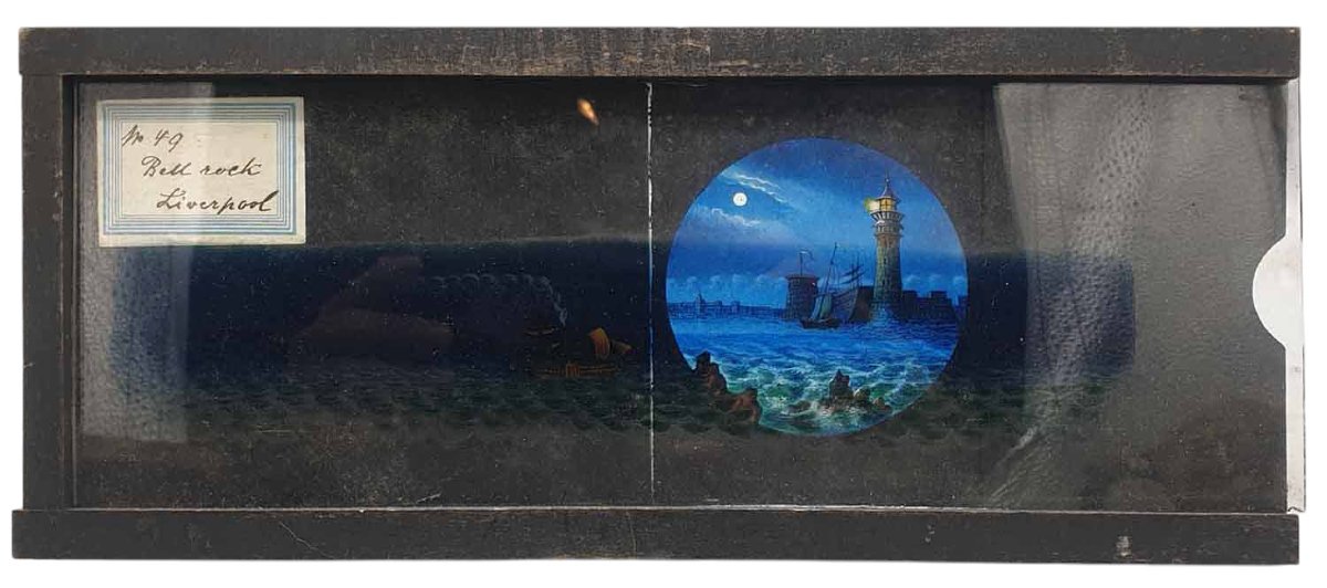 plaque de lanterne vers 1860 :  BELL ROCK LIVERPOOL -photo-2