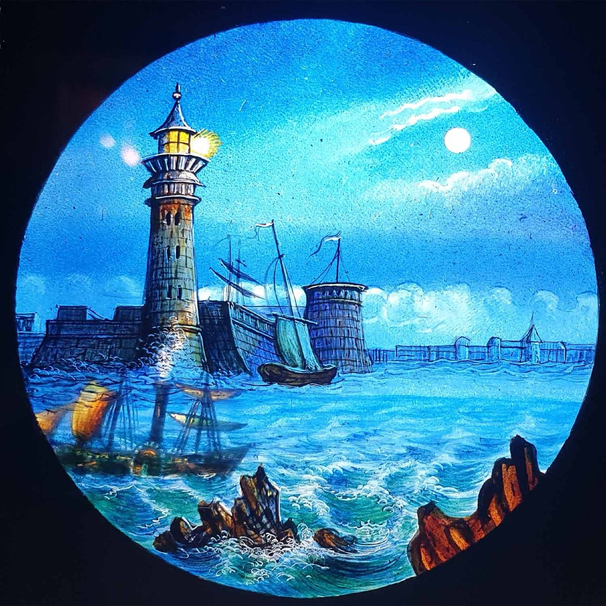 plaque de lanterne vers 1860 :  BELL ROCK LIVERPOOL -photo-1