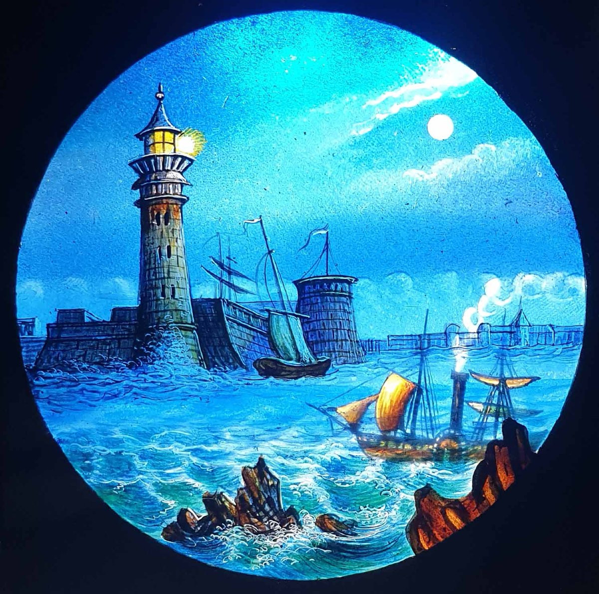 plaque de lanterne vers 1860 :  BELL ROCK LIVERPOOL -photo-2