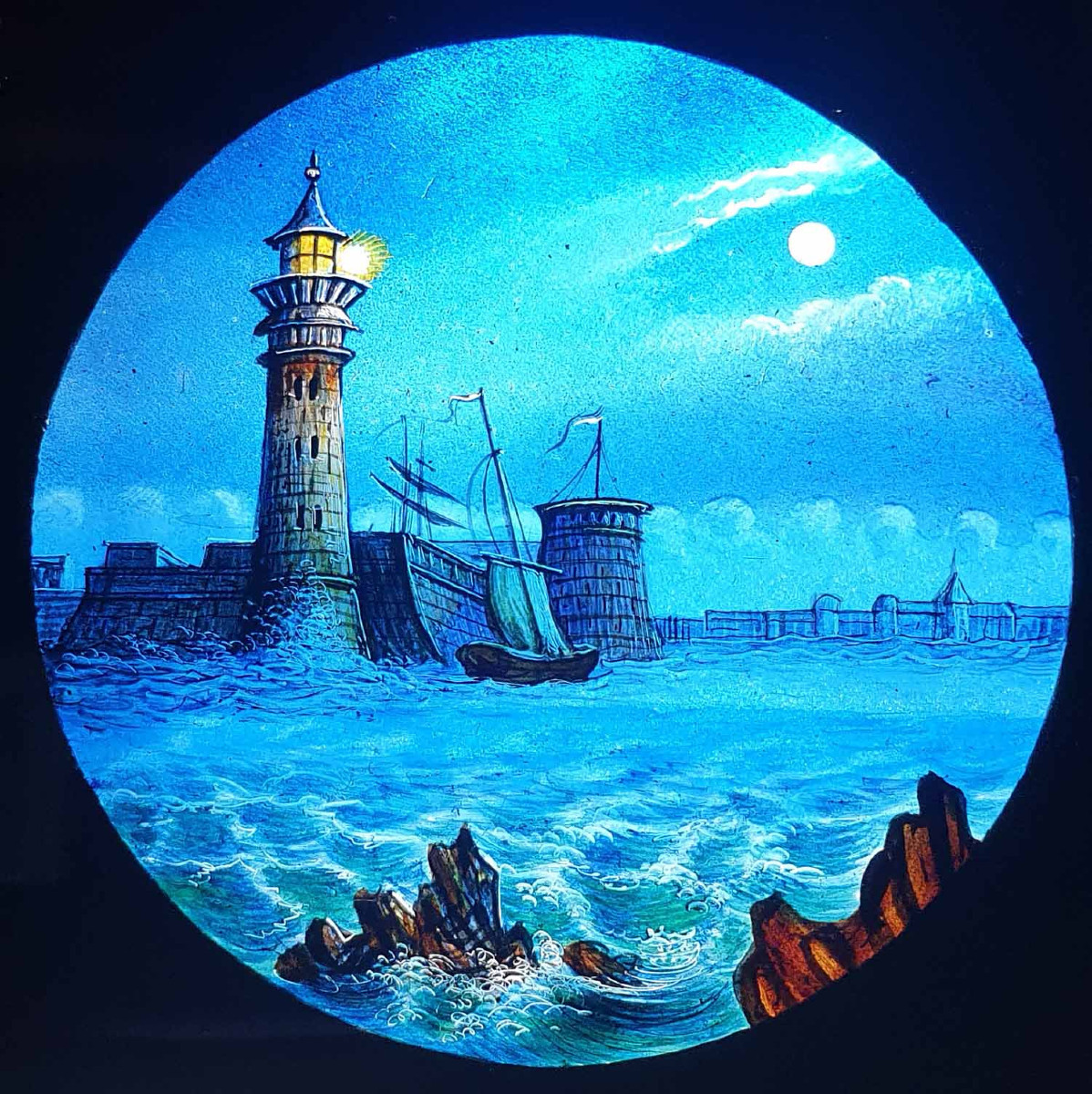 plaque de lanterne vers 1860 :  BELL ROCK LIVERPOOL 