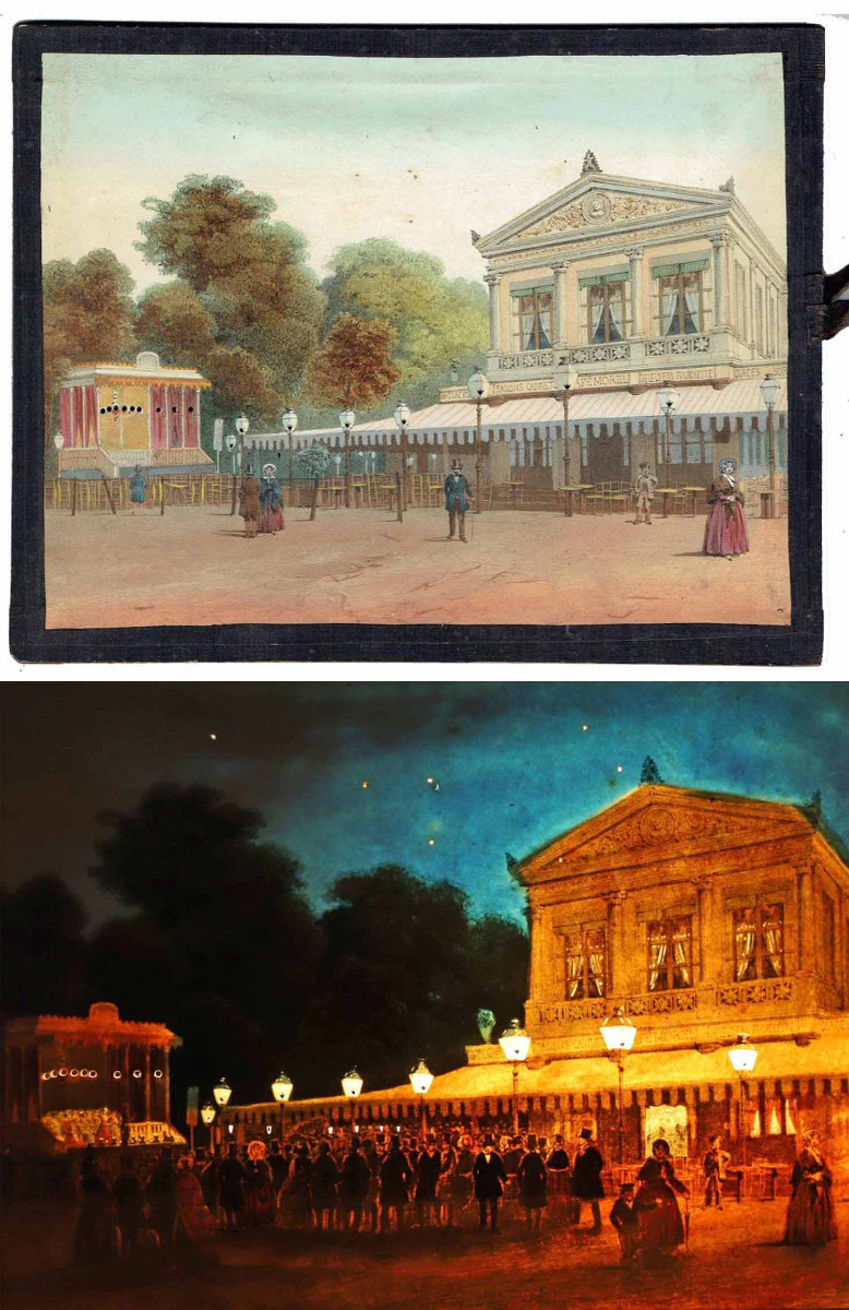 Panoptic Polyorama Plaque Circa 1850, Café Des Ambassadeurs - Champs-élysées 