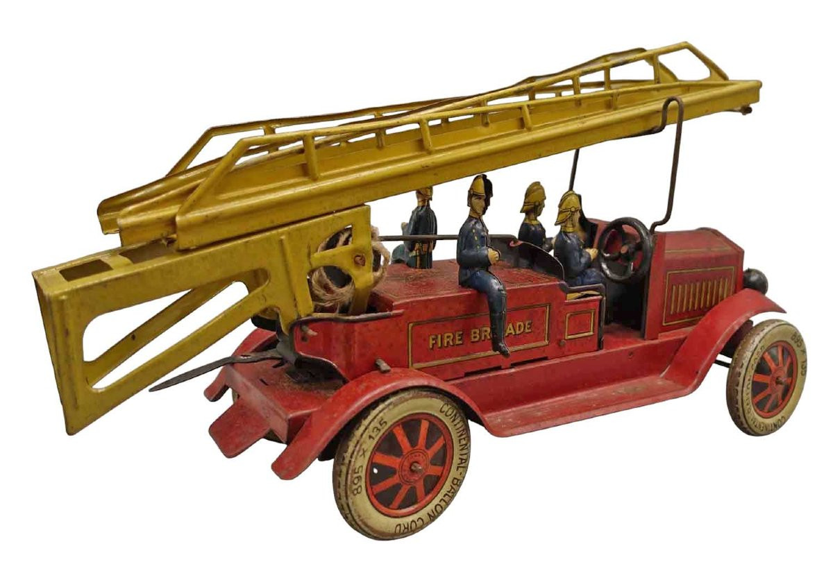 Distler Fire Department Garage 1930 / Vintage Toy-photo-3