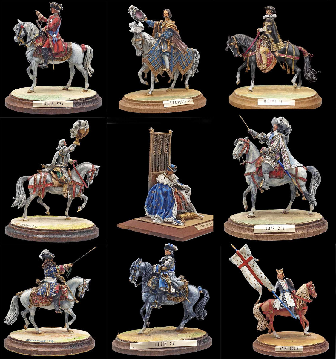 9 figurines ROIS de FRANCE Bernard VANOT