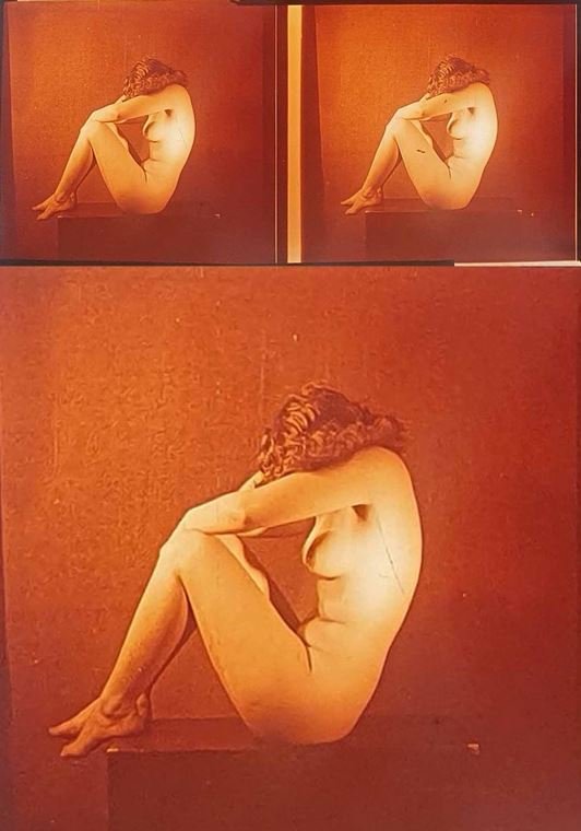 PHOTO STÉRÉO ÉROTIQUE DE NU FÉMININ vers 1900 - 1920.-photo-3