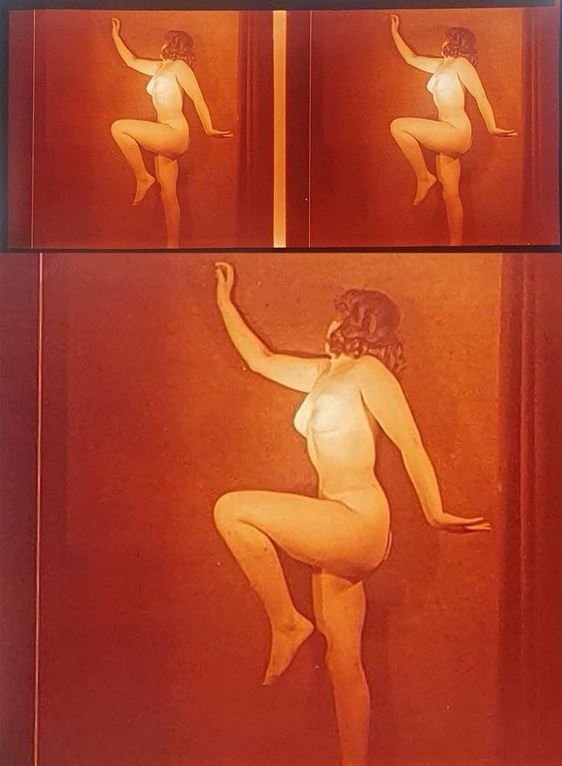 PHOTO STÉRÉO ÉROTIQUE DE NU FÉMININ vers 1900 - 1920.-photo-4