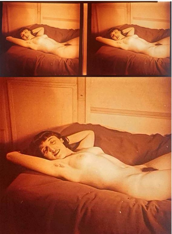 PHOTO STÉRÉO ÉROTIQUE DE NU FÉMININ vers 1900 - 1920.-photo-1