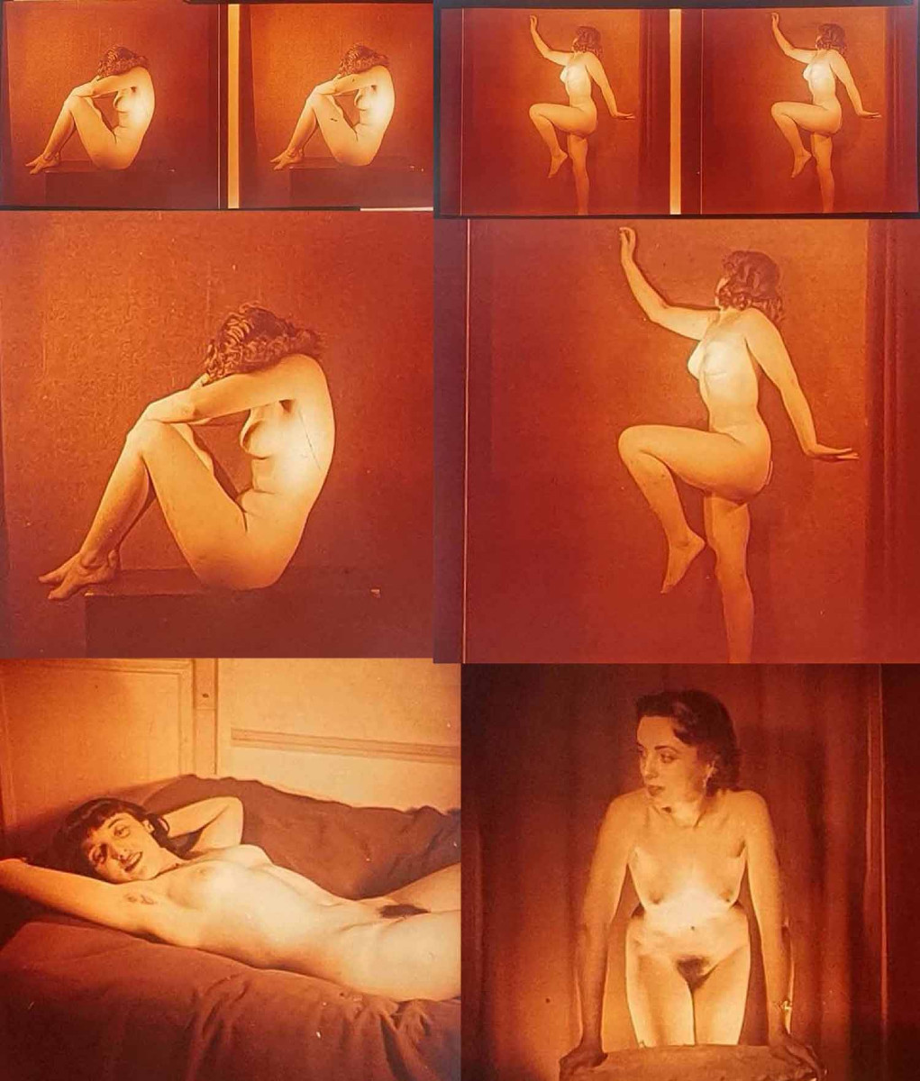 PHOTO STÉRÉO ÉROTIQUE DE NU FÉMININ vers 1900 - 1920.
