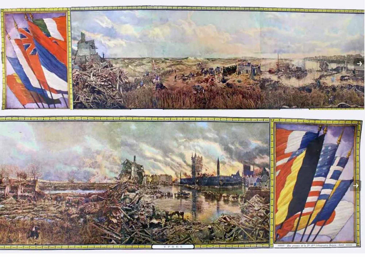 Panorama miniature de : LA BATAILLE DE L'YSER 1914 par Alfred BASTIEN.