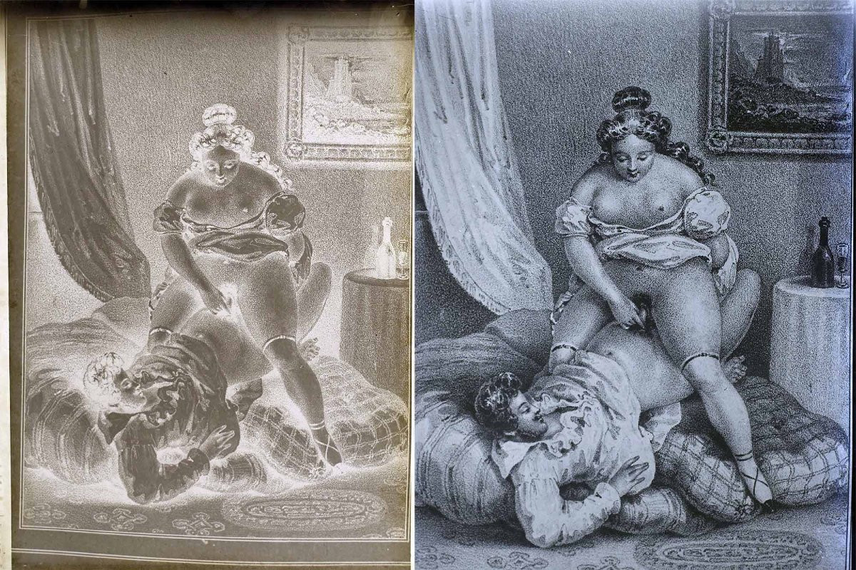 25 Negatives On Glass Erotic Engravings 18th Century-photo-4
