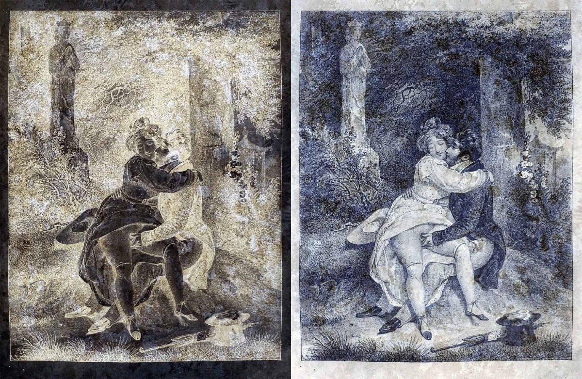 25 Negatives On Glass Erotic Engravings 18th Century-photo-6