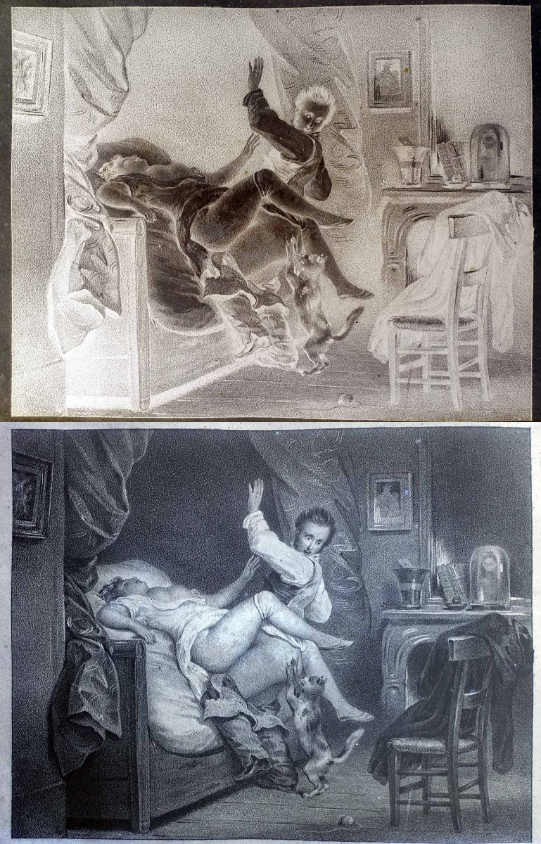 25 Negatives On Glass Erotic Engravings 18th Century-photo-7