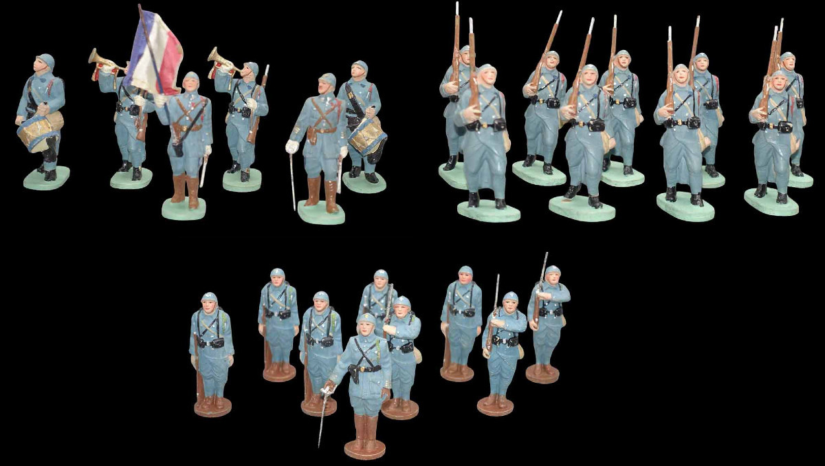 25 Cellose Figurines French Army Circa 1930