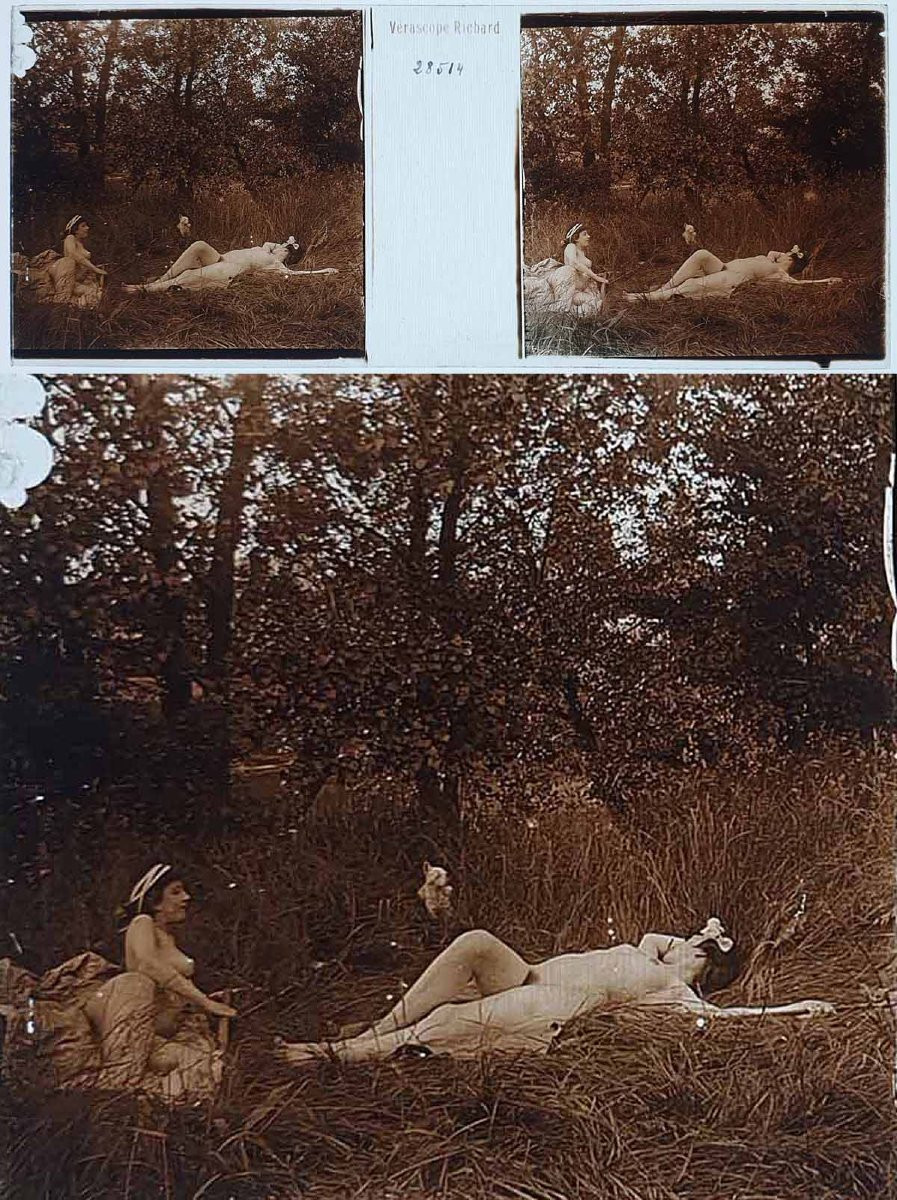 Coffret Richard 100 Stereo Photos Of Nus Circa 1900-photo-1