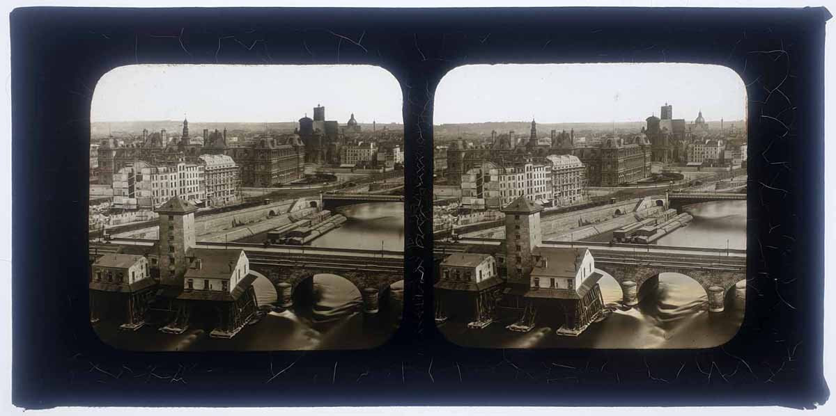 photo stéréoscopique LA POMPE NOTRE-DAME a Paris 1860-photo-2