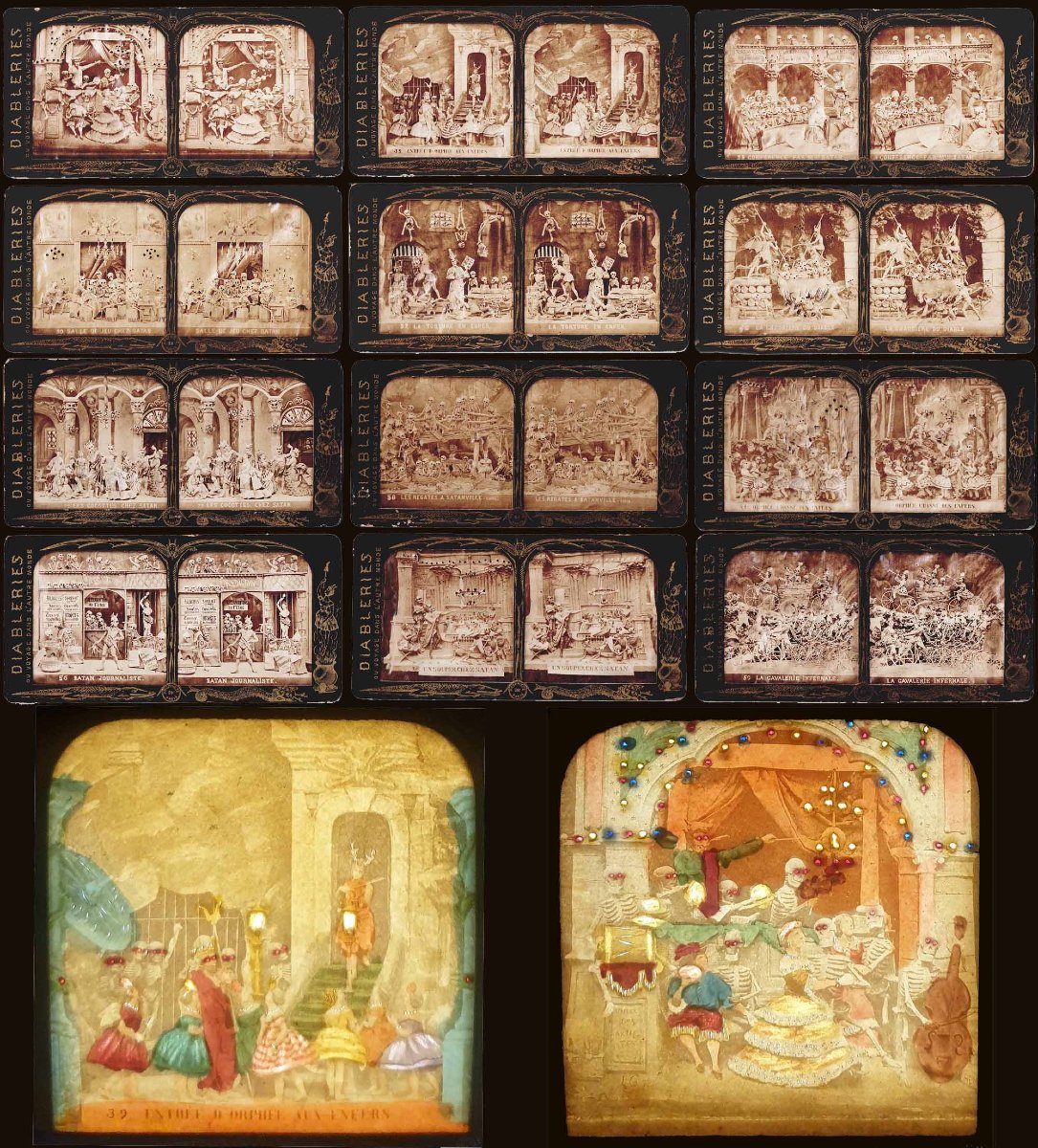 12 DIABLERIES stéréoscopiques BK 1860