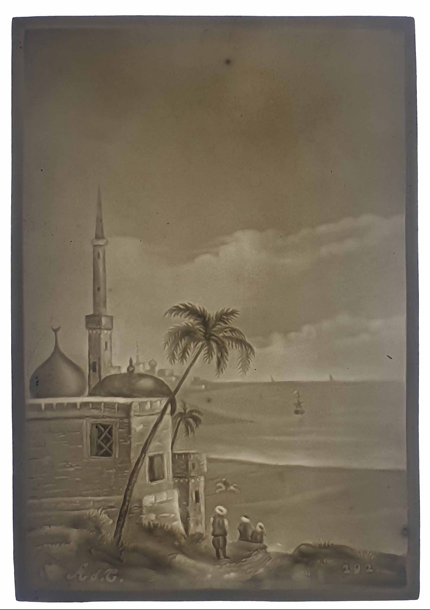 Lithophane 1850 - Mosque By The Sea-photo-3