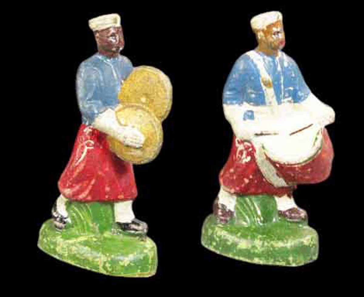 6 spahis en plâtre / antique toy soldier jouet ancien-photo-3