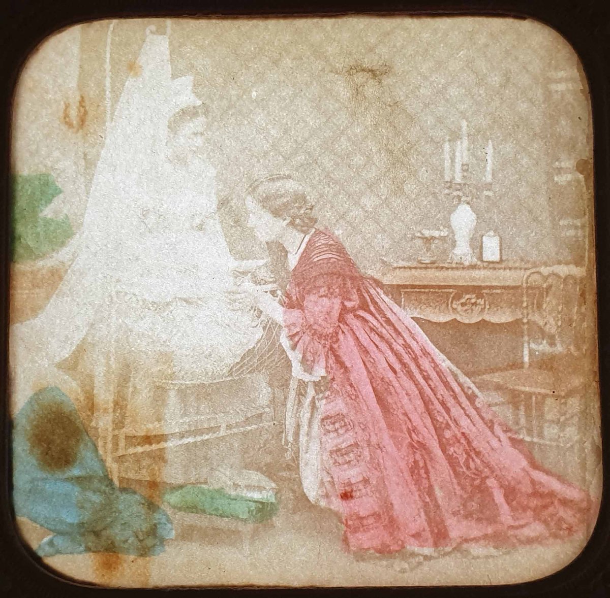LA BONNE FÉE SUR LE BERCEAU - Vue stéréoscopique et polyoramique vers 1860. -photo-3