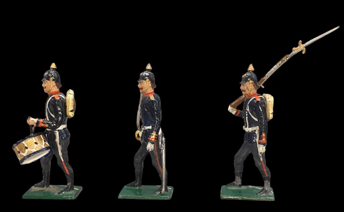 Cbg 3 Pointed Helmets, Circa 1930 / Original Paint-photo-4