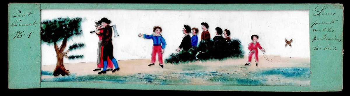 6 Plaques de lanterne magique 1820 - LE PETIT POUCET-photo-2