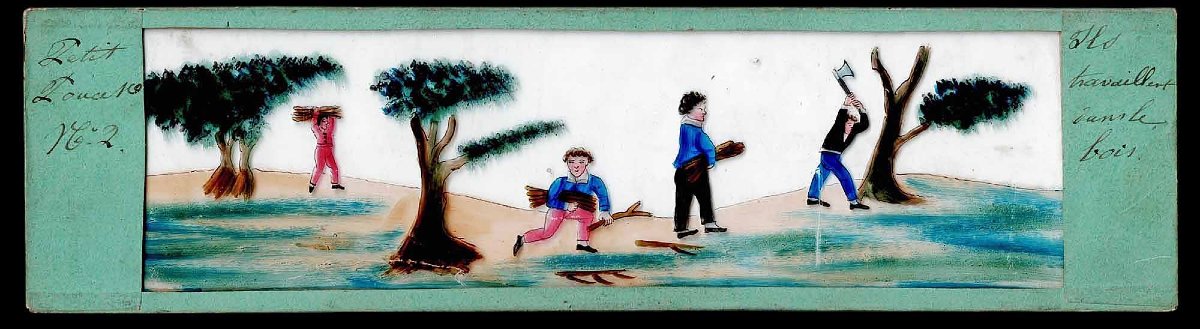 6 Plaques de lanterne magique 1820 - LE PETIT POUCET-photo-3