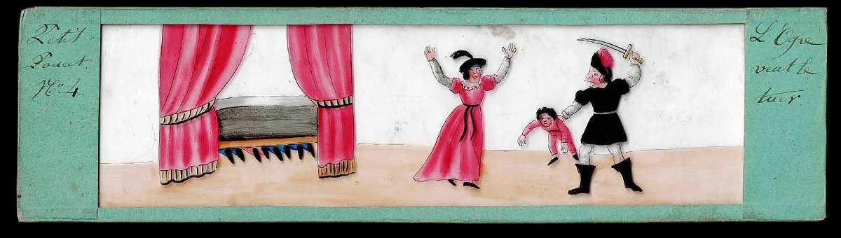 6 Plaques de lanterne magique 1820 - LE PETIT POUCET-photo-1