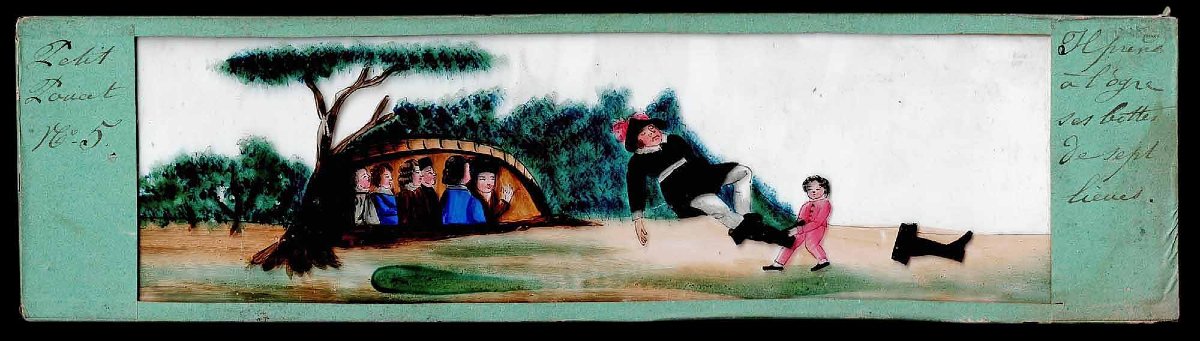 6 Plaques de lanterne magique 1820 - LE PETIT POUCET-photo-2