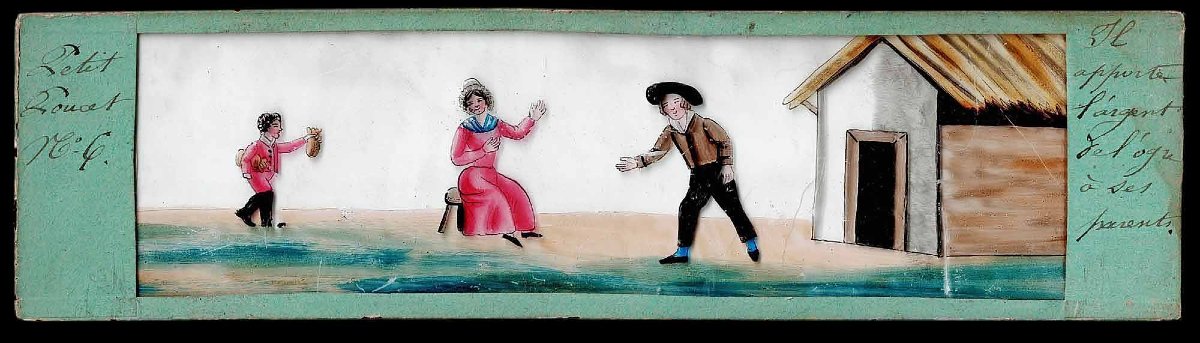 6 Plaques de lanterne magique 1820 - LE PETIT POUCET-photo-3