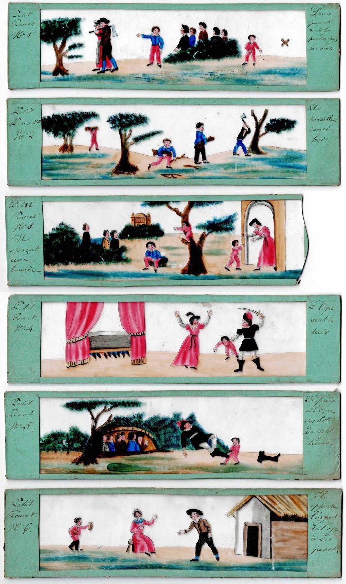 6 Plaques de lanterne magique 1820 - LE PETIT POUCET-photo-4