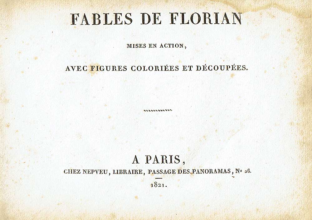 FABLES DE FLORIAN mises en action 1821-photo-1