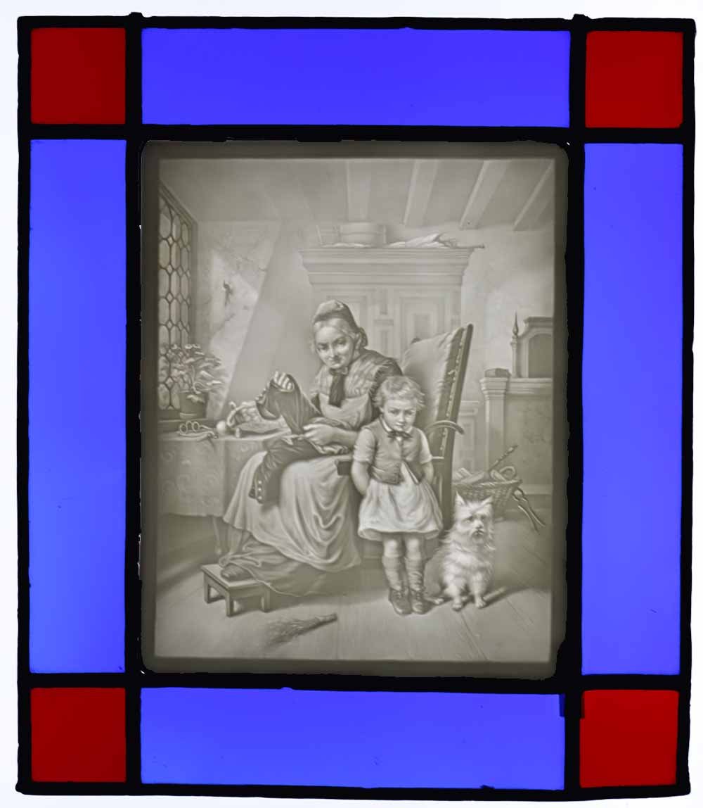 2 PAIRES de LITHOPHANIES vitrail vers 1860-photo-8