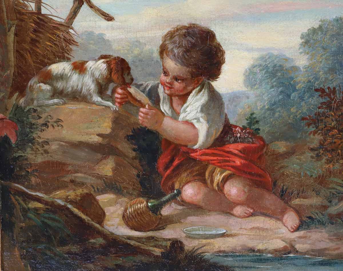 The Young Boy With The Dog Hst Circa 1760-photo-2