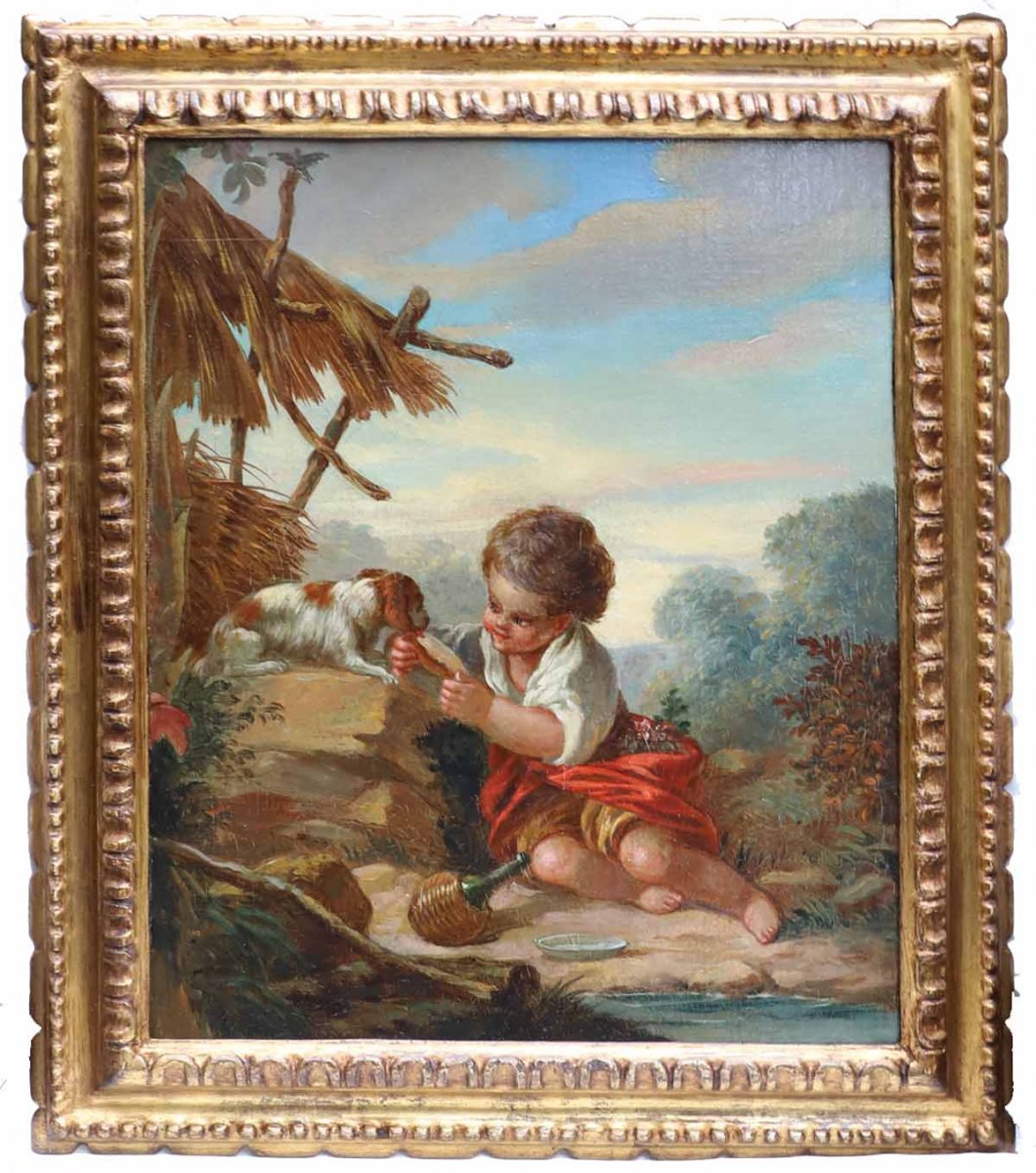 le jeune garçon au chien HsT  vers 1760