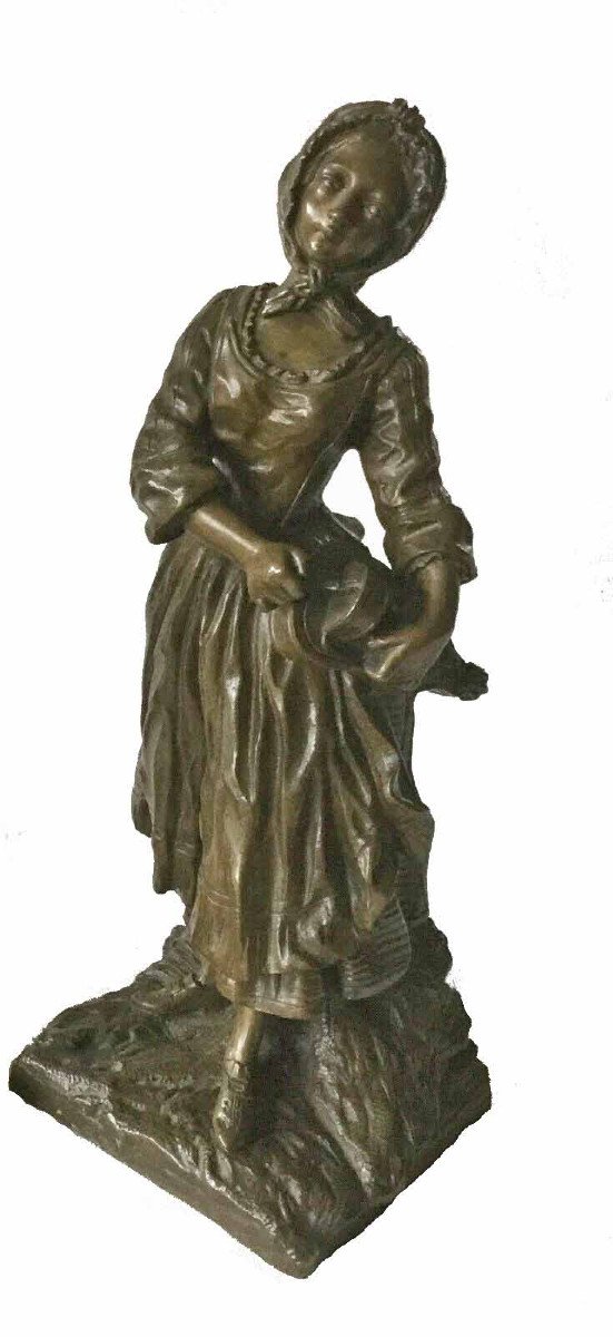 LE COUPLE DE COLPORTEURS  bronzes  Jean LAVERGNE 1852 – 1901-photo-4
