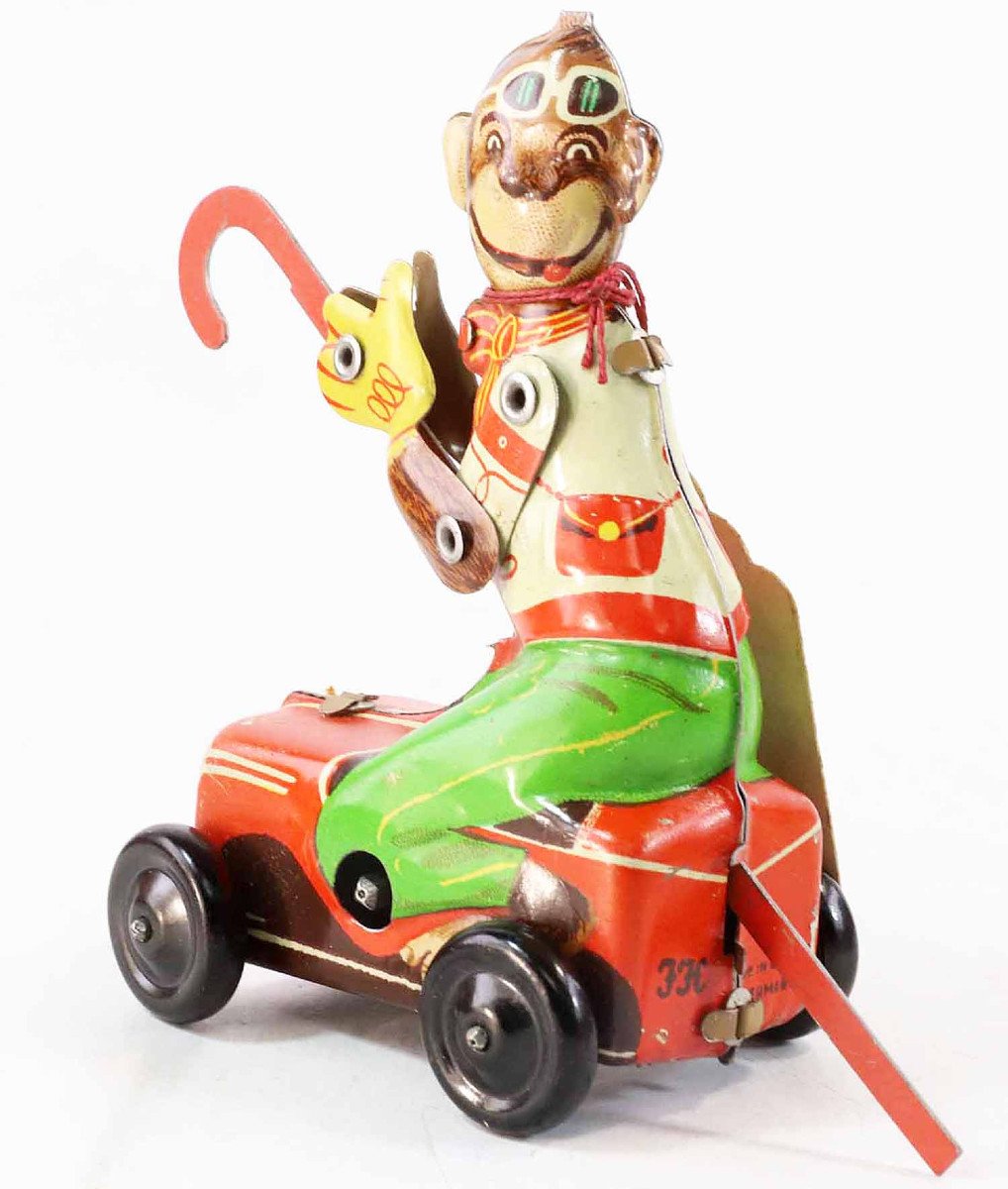 Hofler Cane Monkey 1950 / Old Toy-photo-2