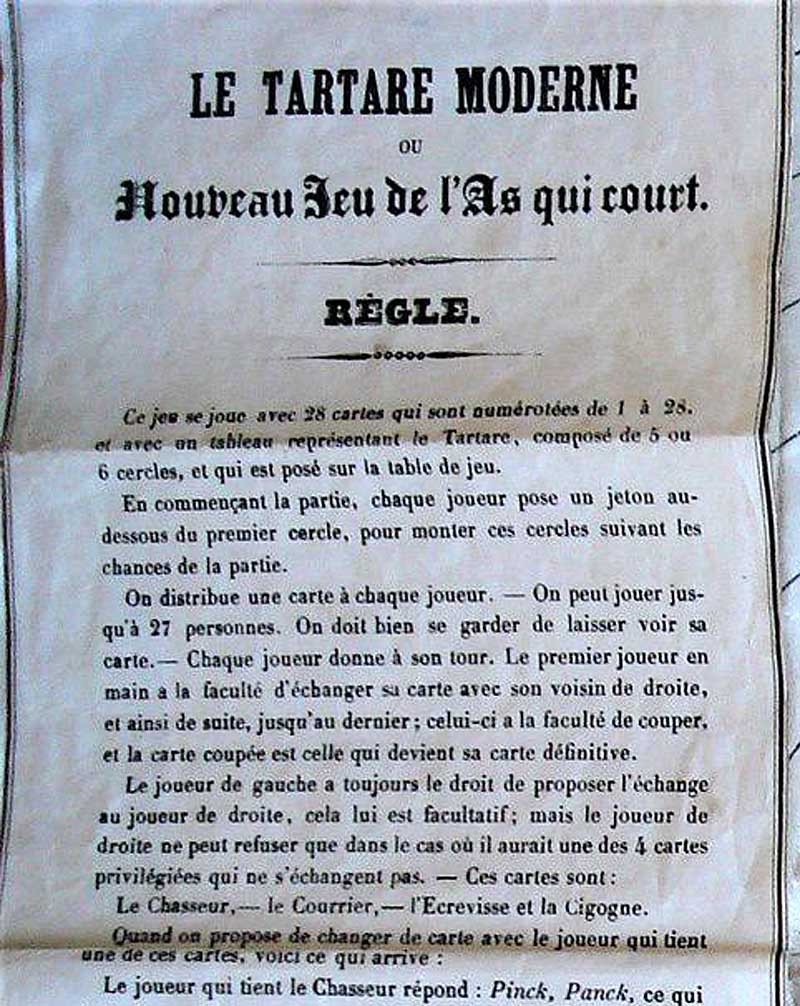 The Modern Tartare - New Game Of The Ace Qui Court Circa 1850-photo-1