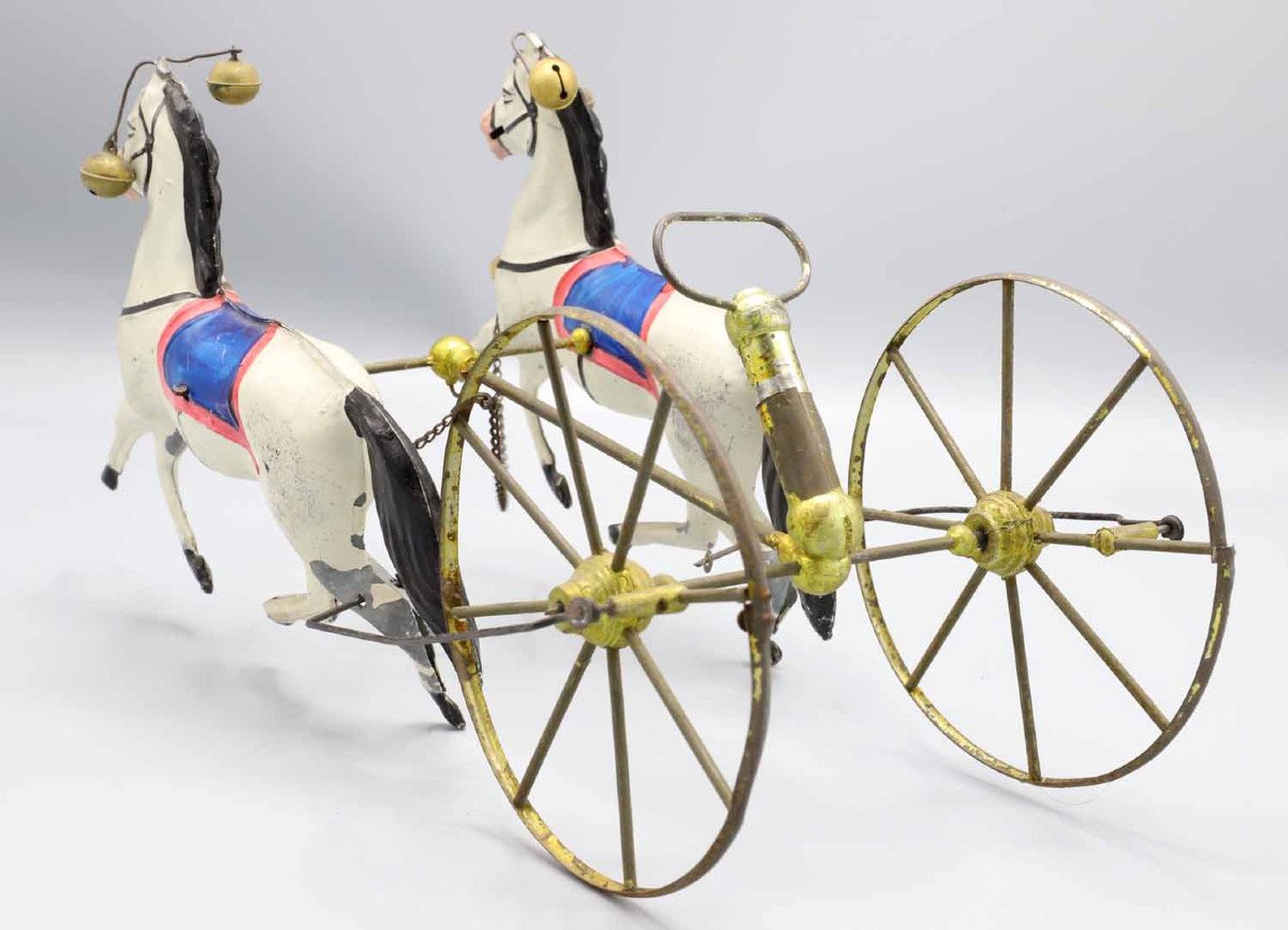 CHEVAUX A POUSSER  jouet d'époque Napoléon III-photo-1