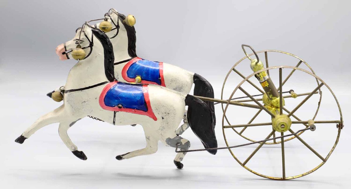 CHEVAUX A POUSSER  jouet d'époque Napoléon III-photo-2