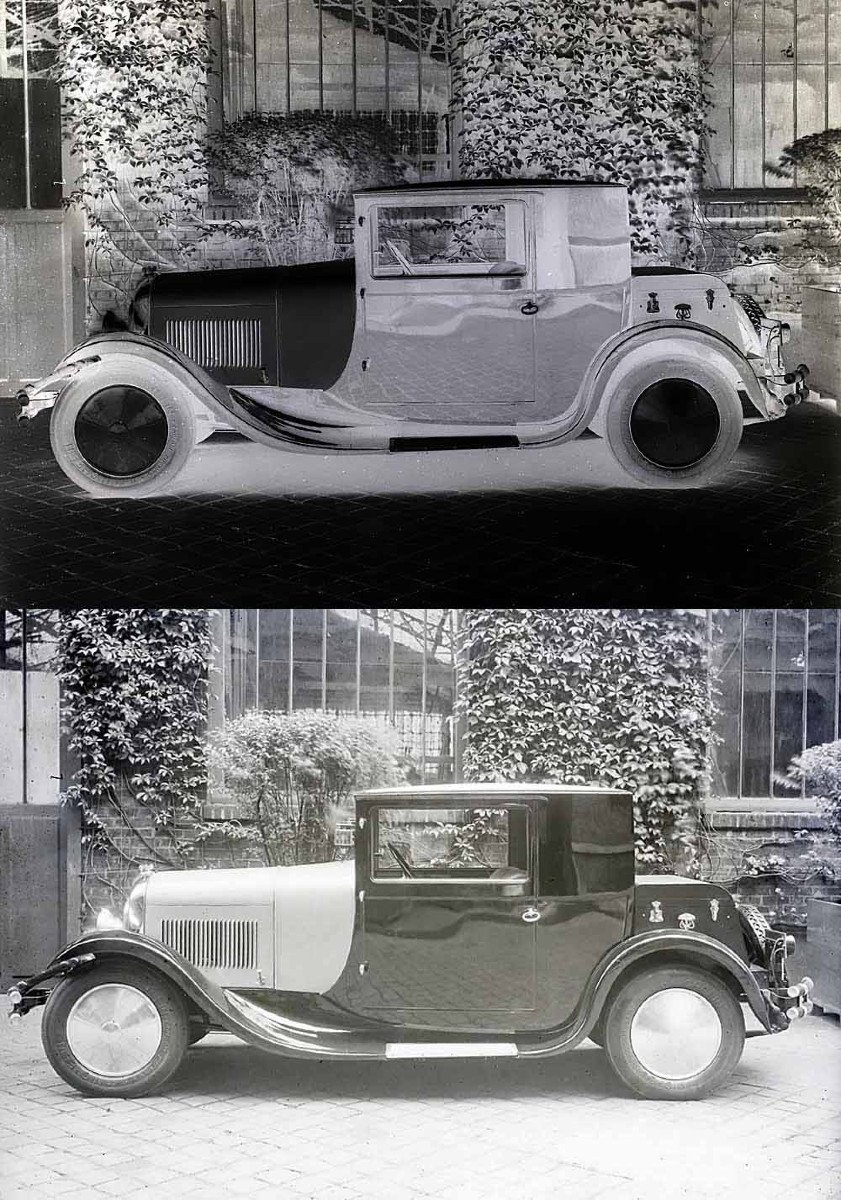 4 Negative Photos Of Cars Around 1920 24 X 18 Cm-photo-1