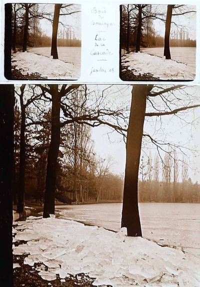 BOIS de BOULOGNE 1900-1910 -25 photographies stéréoscopiques sur verre -photo-7