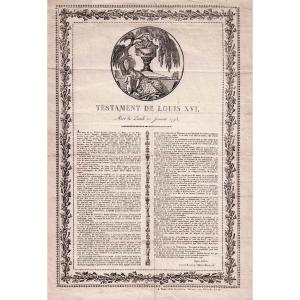 Testament Louis XVI - Seditious Engraving 1800