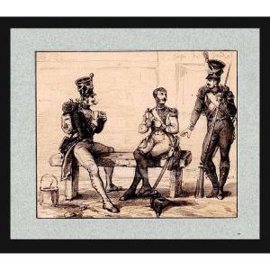 19th Century Drawing - Guard Corps 1st Empire