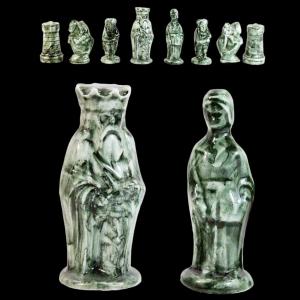 Jeu d'échecs faience 1950