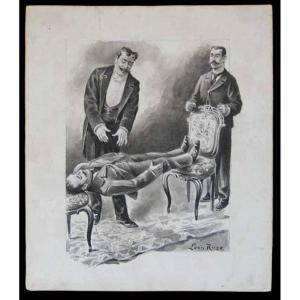 Dessin catalepsie de LÉON ROZE 1868 - 1915