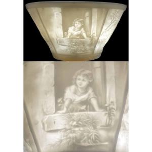 ABAT-JOUR LITHOPHANIQUE XIX ème