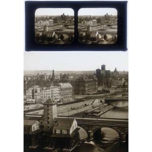 Stereoscopic Photo La Pompe Notre-dame A Paris 1860
