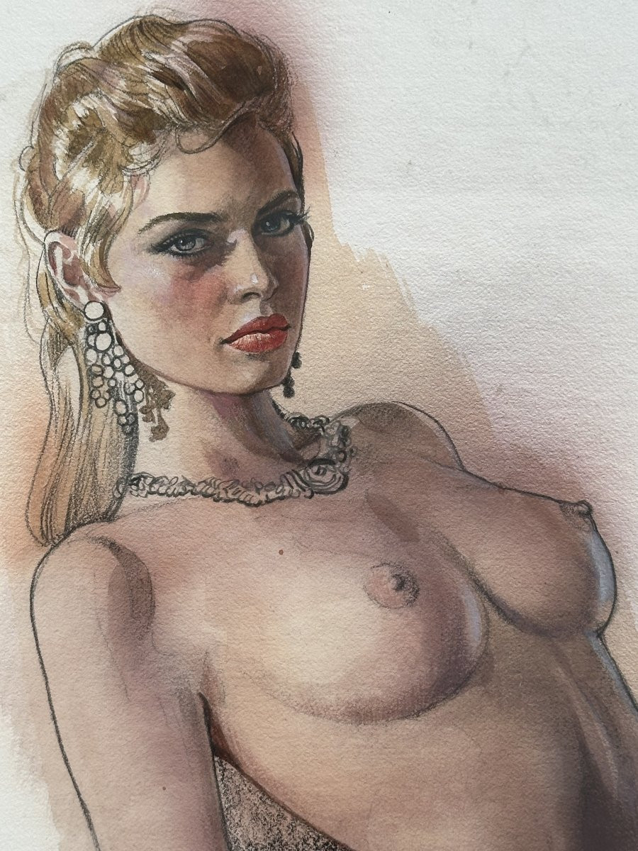 Enzo Sciotti - Portrait de femme blonde-photo-3