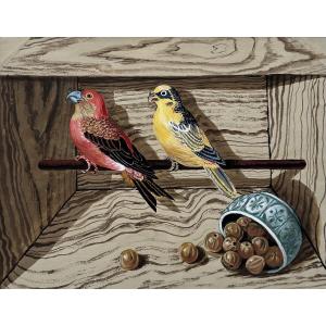 Trompe-l’œil avec oiseaux 