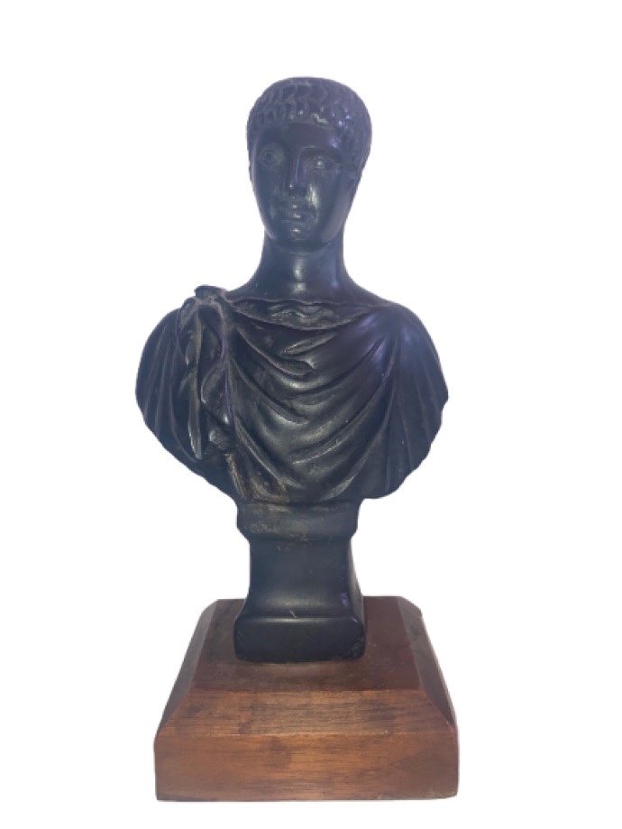 Antique Black Marble Bust Of A Roman Empereur 